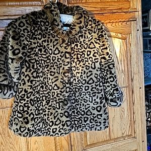 Darling little girls leopard coat